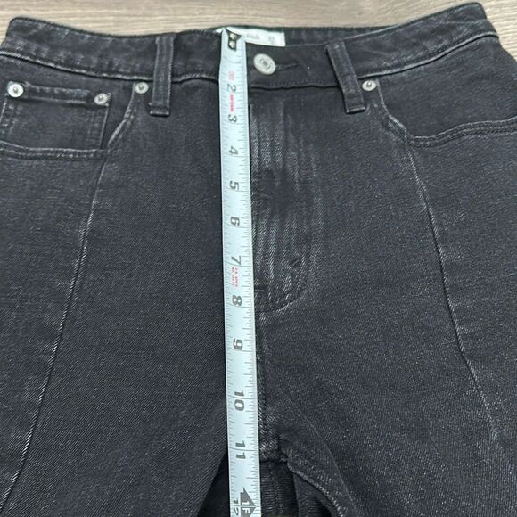 Abercrombie & Fitch The Skinny High Rise Split Raw Hem Black Stretch Jeans 27 - Picture 9 of 12